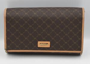 Rioni Brown Signature Leather Clutch/Crossbody Handbag READ